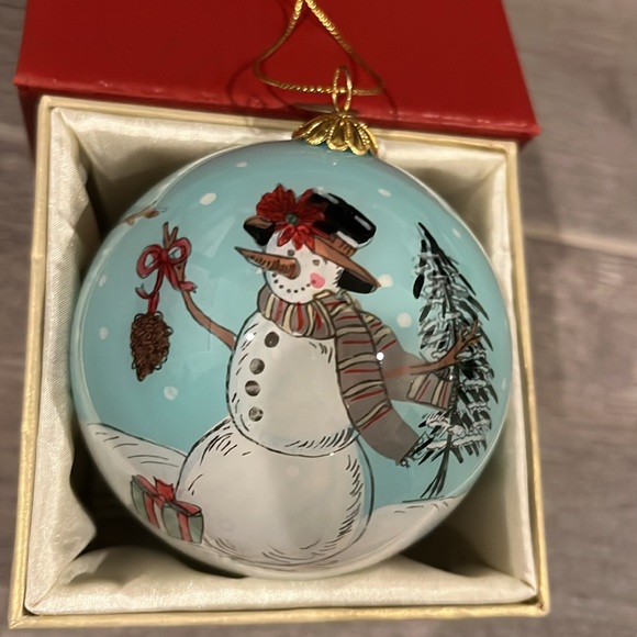 Pier 1 imports One 2016 Li Bien snowman Christmas ornament NIB snowmen squirrel - Picture 3 of 7